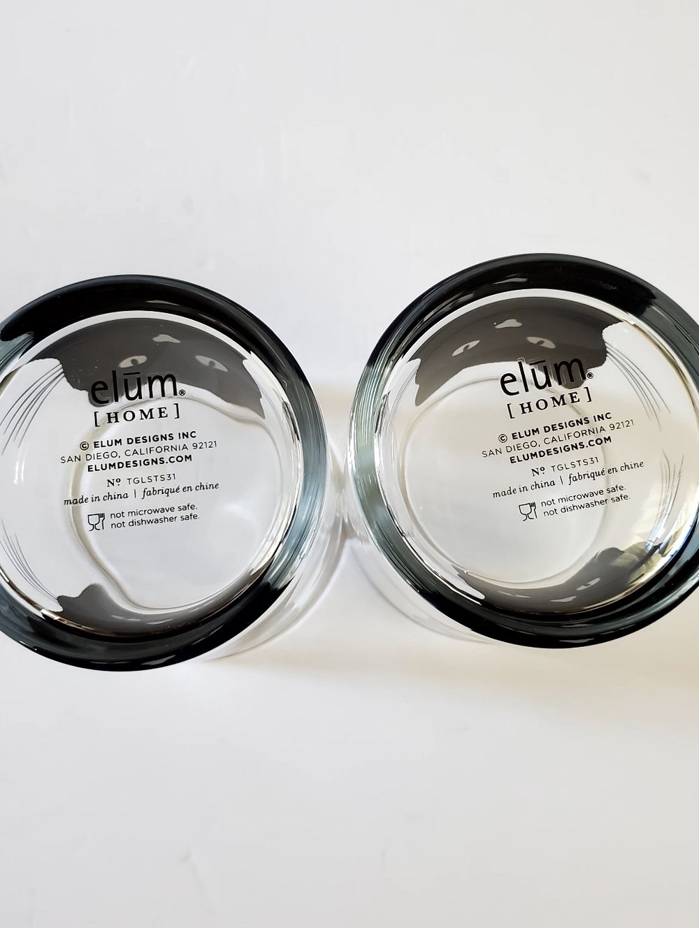 Elum Set of 2 Black Cat Glass Tumblers - Picture 2 of 4